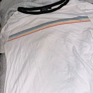 Rainbow stripe crop top